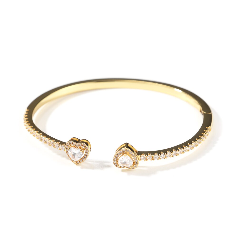 Drop Heart Cuff Bangle