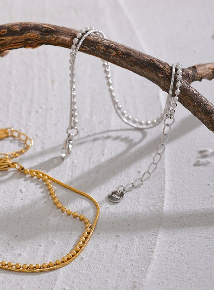 Double Layered Ball Anklet