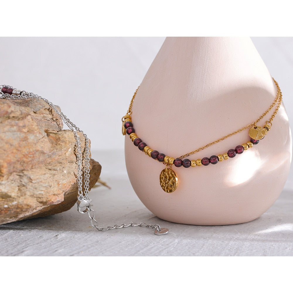 Layered Beaded Anklet
