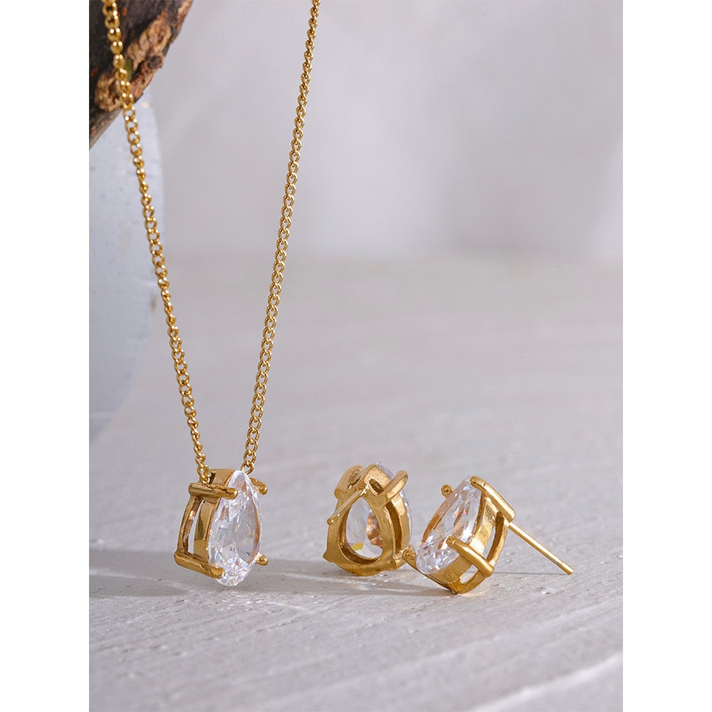 Water Drop Necklace & Earrings