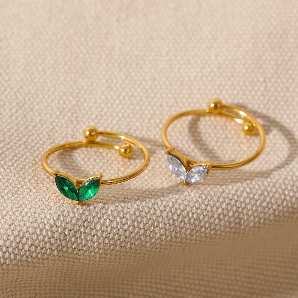 Petal Crystal Rings