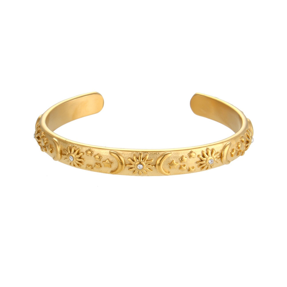 Moon Star Sun Bangle Bracelet