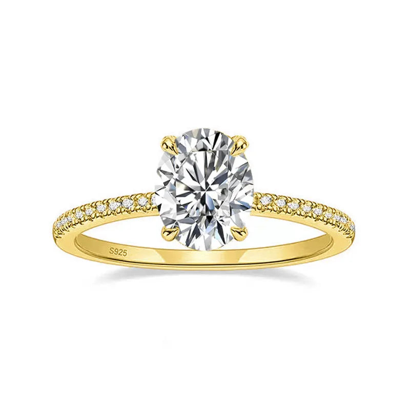 D Color Oval Cut Moissanite Ring