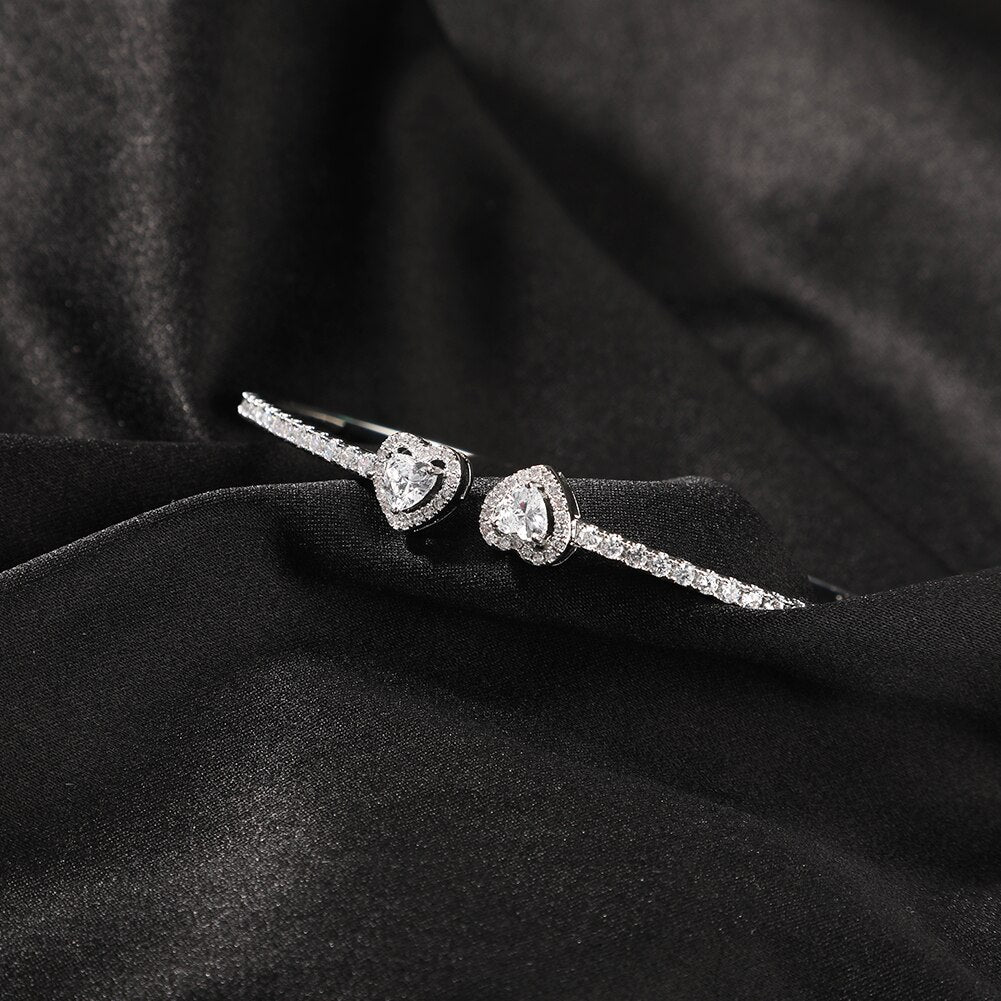 Drop Heart Cuff Bangle