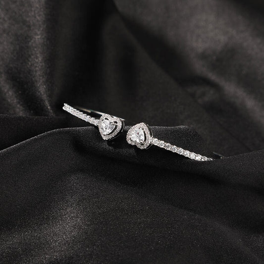Drop Heart Cuff Bangle