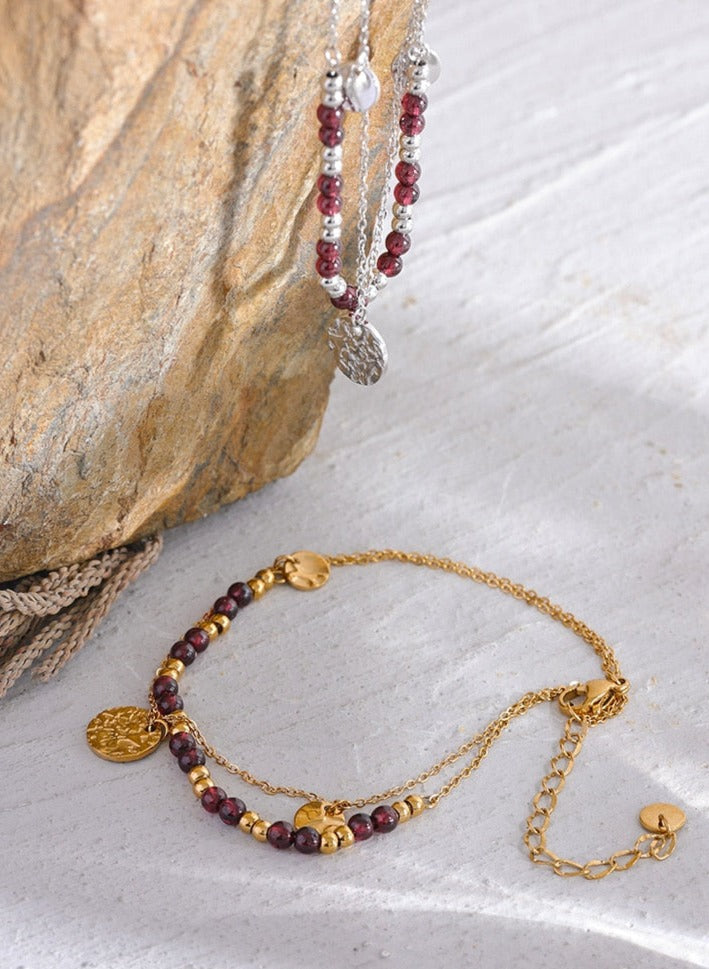 Layered Beaded Anklet