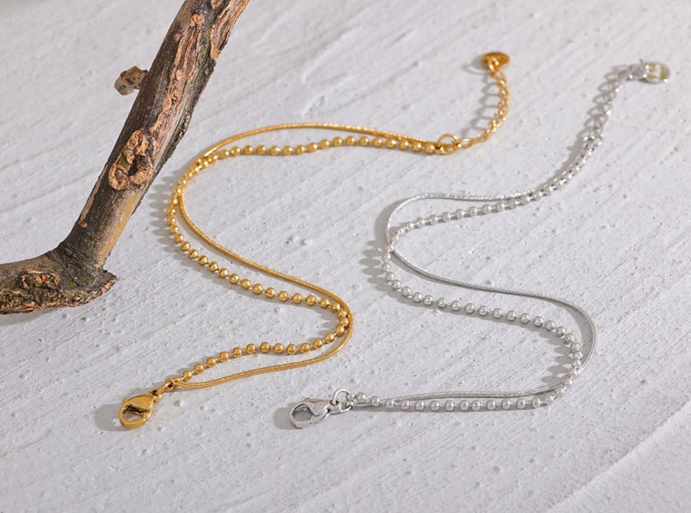 Double Layered Ball Anklet