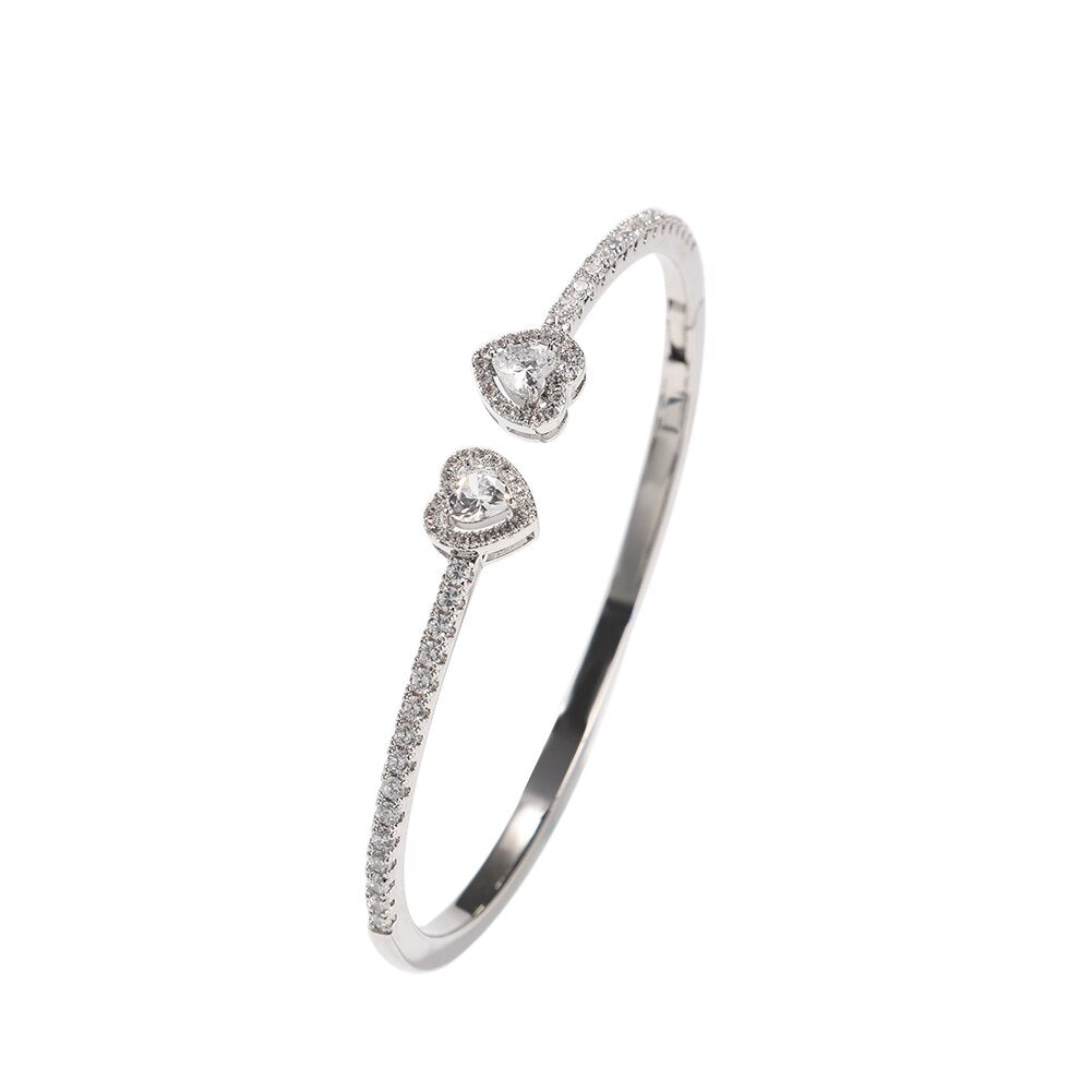 Drop Heart Cuff Bangle