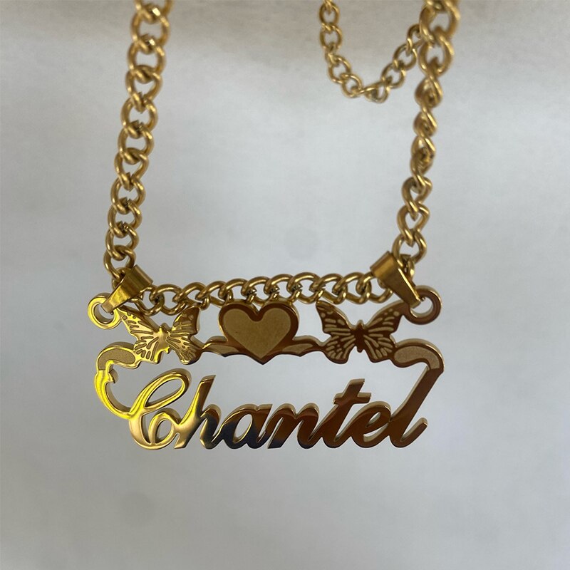 Heart Butterfly Nameplate