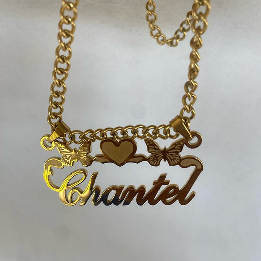 Heart Butterfly Nameplate