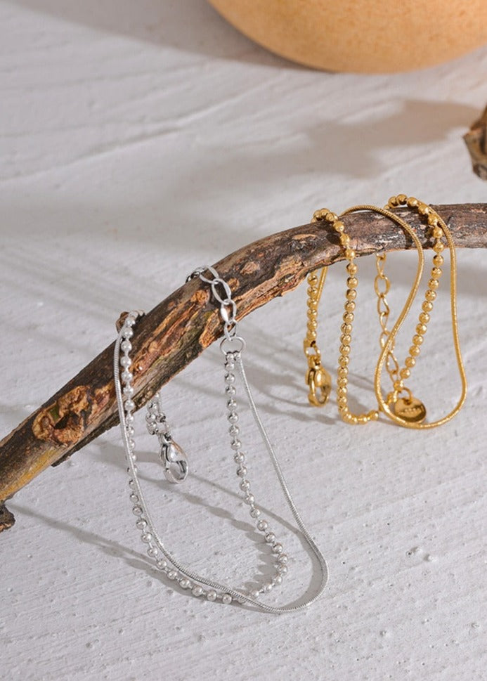 Double Layered Ball Anklet