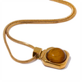 Amber Tiger Stone Pendant