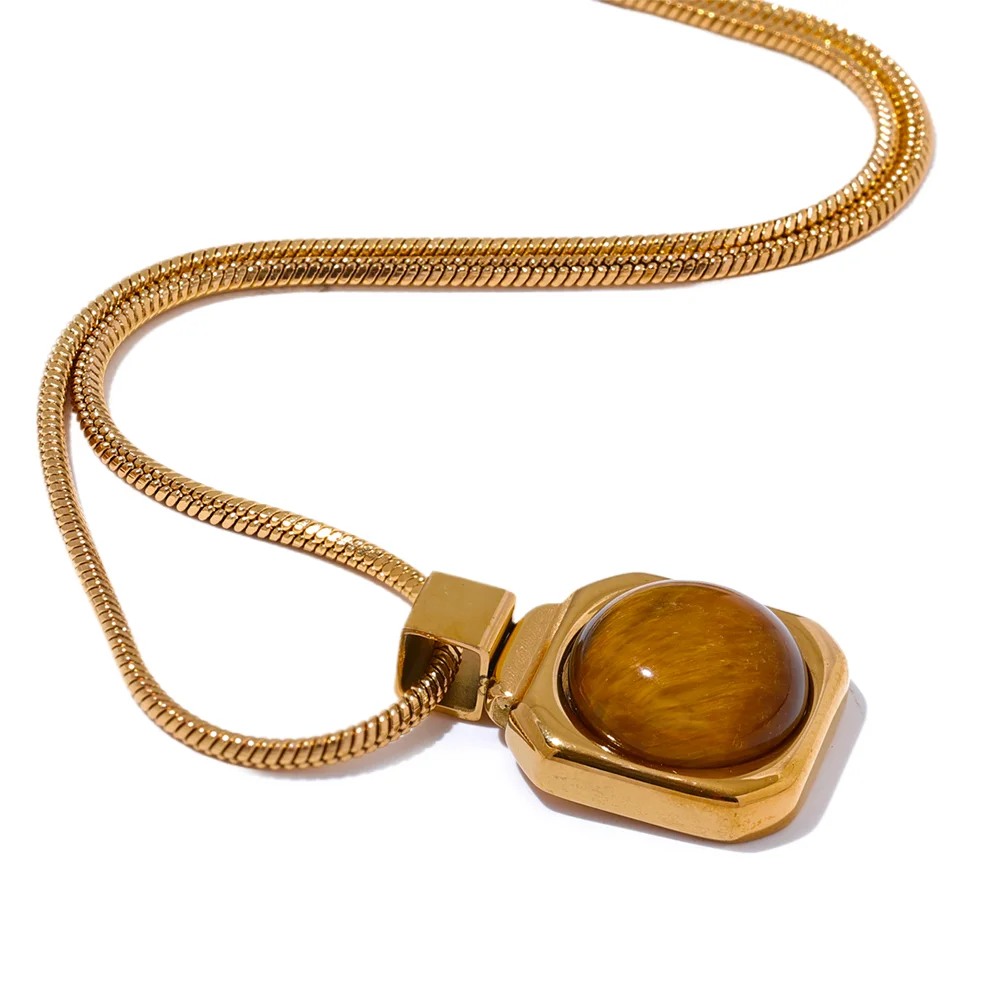 Amber Tiger Stone Pendant