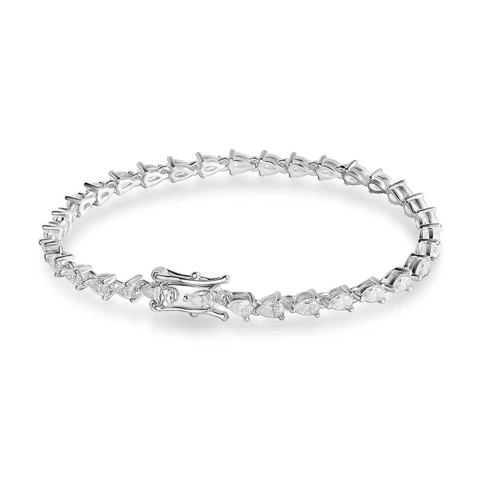 VVS1 Pear Cut Moissanite Tennis Bracelet