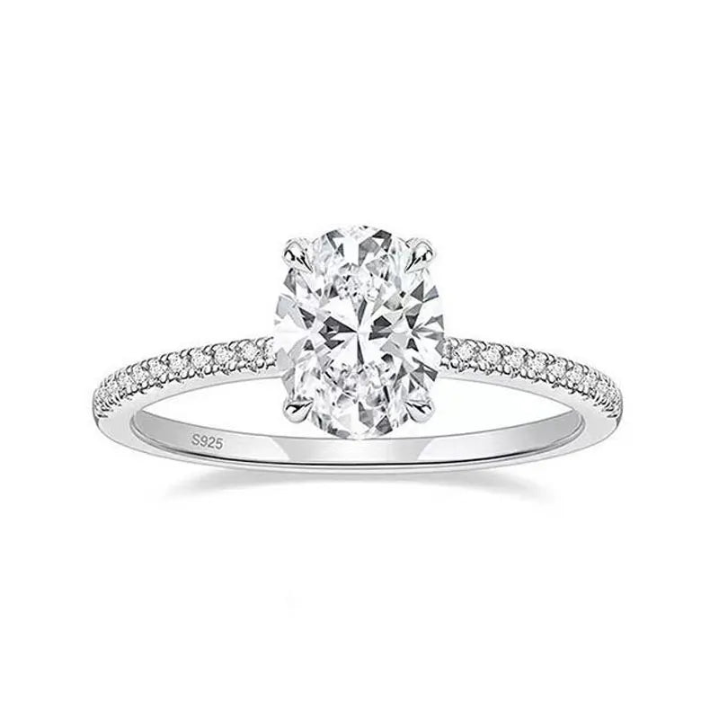 D Color Oval Cut Moissanite Ring
