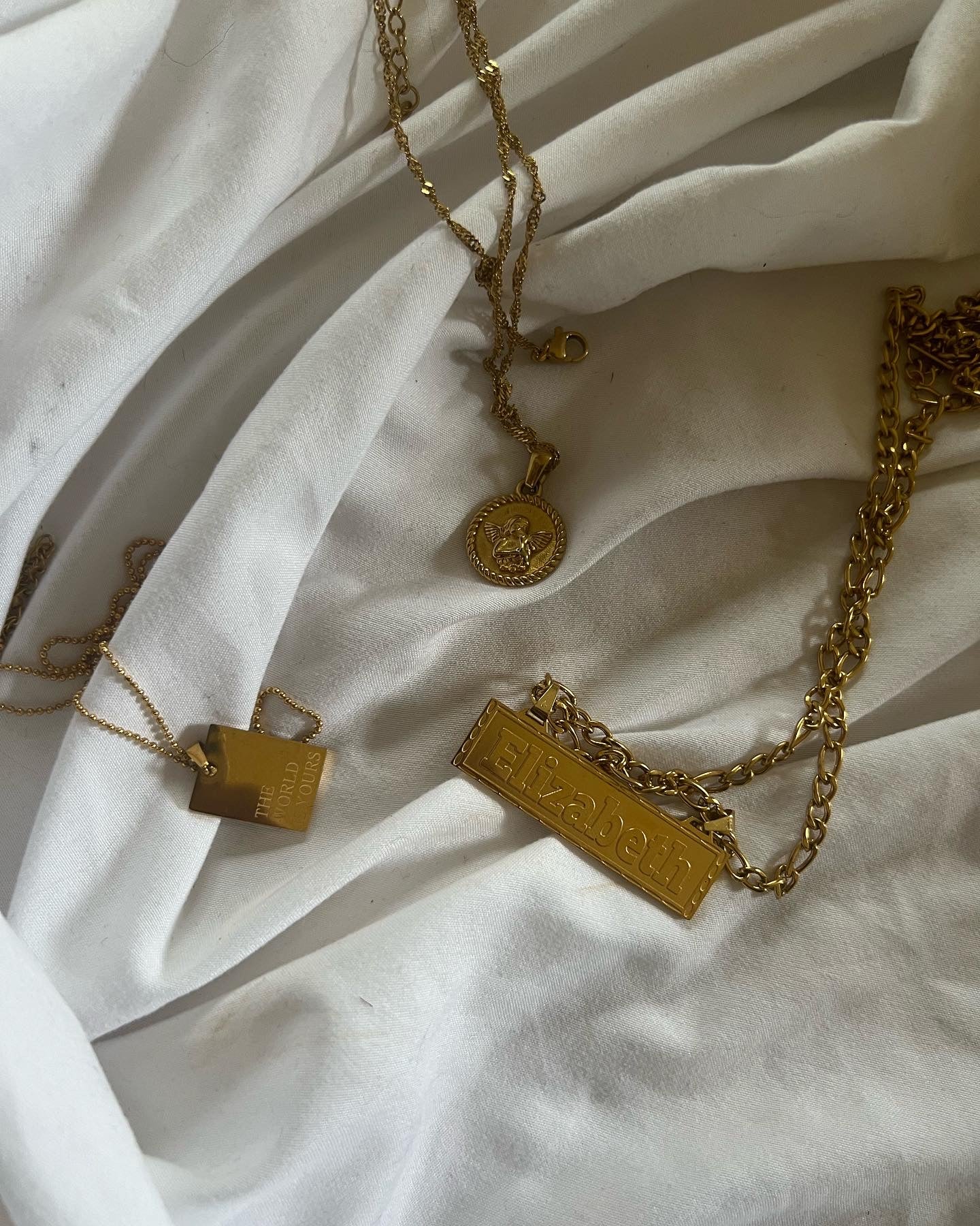 18k Gold Plated Nameplate Pendant