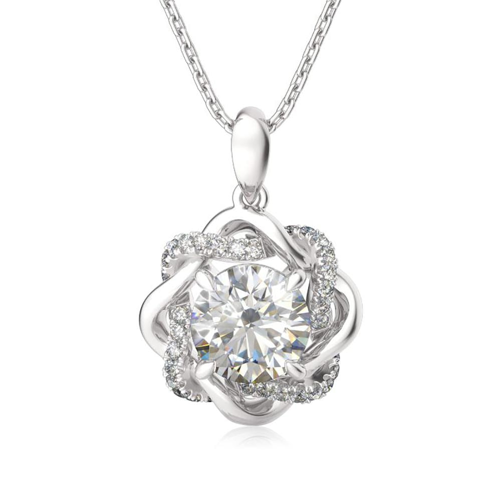 3ct Moissanite Necklace Pendant