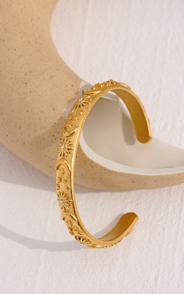 Moon Star Sun Bangle Bracelet