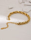 Textured 18 K PVD Plated Charm Bracelet